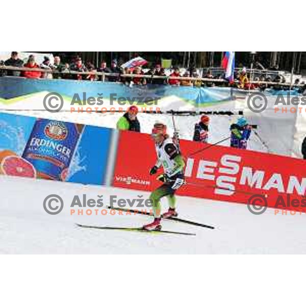 Klemen Bauer (SLO) competes in Mixed 4x7.5 km Relay at IBU Biathlon World Cup, Pokljuka, Slovenia on January 25, 2020