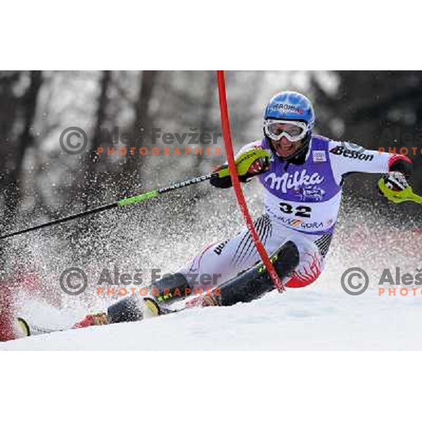 Aleksadner Koll (AUT) in first run of Audi FIS Alpine Ski World Cup Slalom in Kranjska gora, Slovenia on 9th of March 2008. Photo by Ales Fevzer 