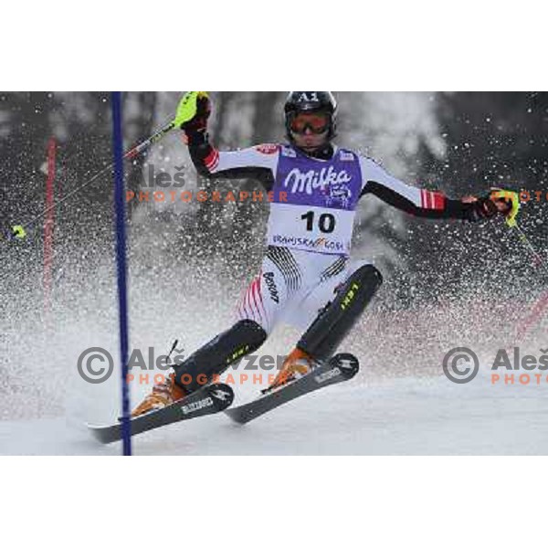 Reinfried Herbst (USA) in first run of Audi FIS Alpine Ski World Cup Slalom in Kranjska gora, Slovenia on 9th of March 2008. Photo by Ales Fevzer 