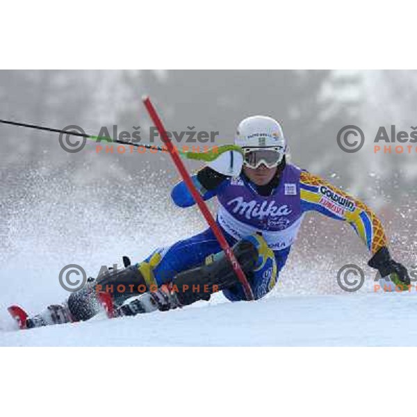 Jens Byggmark (SWE) in first run of Audi FIS Alpine Ski World Cup Slalom in Kranjska gora, Slovenia on 9th of March 2008. Photo by Ales Fevzer 