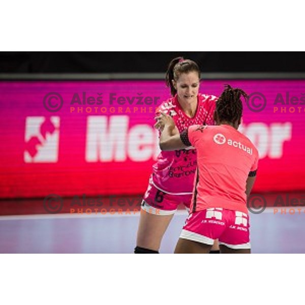 Ana Gros during EHF Women\'s Champions League handball match between Krim Mercator and Brest Bretagne Handball in Kodeljevo Hall, Ljubljana, Slovenia on February 02, 2020