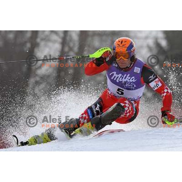 Ivica Kostelic (CRO) in first run of Audi FIS Alpine Ski World Cup Slalom in Kranjska gora, Slovenia on 9th of March 2008. Photo by Ales Fevzer 