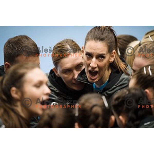 Alja Varagic during EHF Women\'s Champions League handball match between Krim Mercator and Brest Bretagne Handball in Kodeljevo Hall, Ljubljana, Slovenia on February 02, 2020