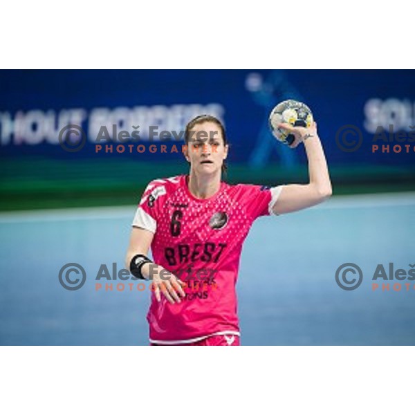 Ana Gros during EHF Women\'s Champions League handball match between Krim Mercator and Brest Bretagne Handball in Kodeljevo Hall, Ljubljana, Slovenia on February 02, 2020