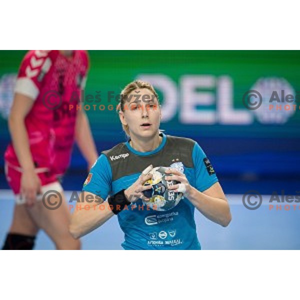 Tamara Mavsar during EHF Women\'s Champions League handball match between Krim Mercator and Brest Bretagne Handball in Kodeljevo Hall, Ljubljana, Slovenia on February 02, 2020