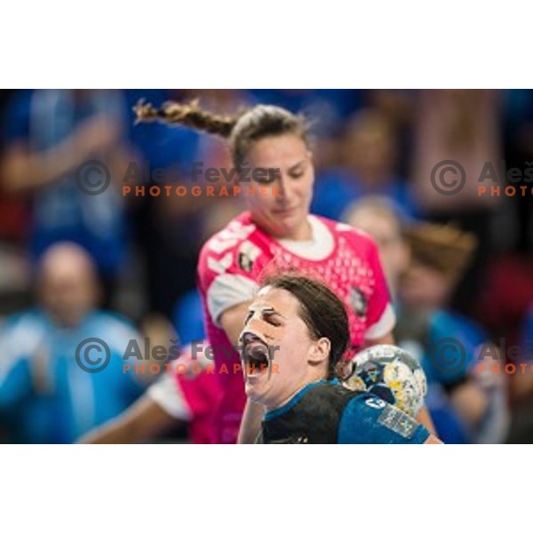 Natasa Ljepoja during EHF Women\'s Champions League handball match between Krim Mercator and Brest Bretagne Handball in Kodeljevo Hall, Ljubljana, Slovenia on February 02, 2020