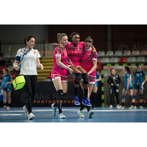 Kalidatou Niakate during EHF Women\'s Champions League handball match between Krim Mercator and Brest Bretagne Handball in Kodeljevo Hall, Ljubljana, Slovenia on February 02, 2020