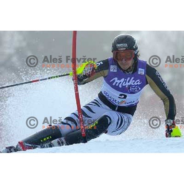 Felix Neureuther (GER) in first run of Audi FIS Alpine Ski World Cup Slalom in Kranjska gora, Slovenia on 9th of March 2008. Photo by Ales Fevzer 