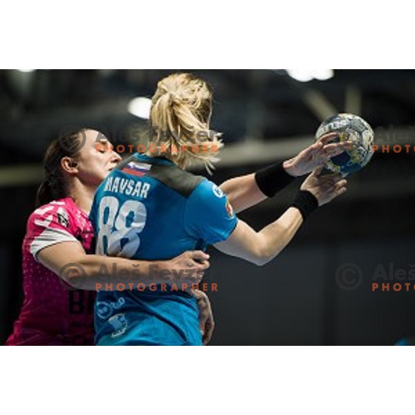 Tamara Mavsar during EHF Women\'s Champions League handball match between Krim Mercator and Brest Bretagne Handball in Kodeljevo Hall, Ljubljana, Slovenia on February 02, 2020