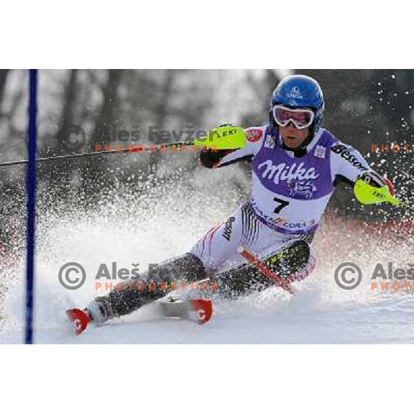 Benjamin Raich (AUT) in first run of Audi FIS Alpine Ski World Cup Slalom in Kranjska gora, Slovenia on 9th of March 2008. Photo by Ales Fevzer 