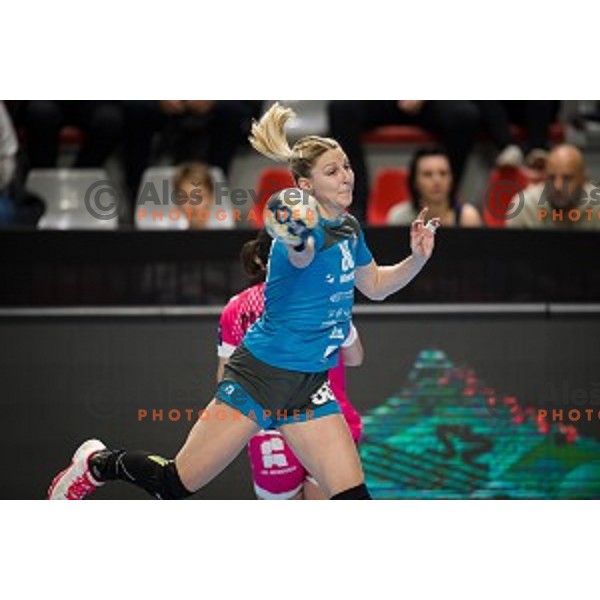 Tamara Mavsar during EHF Women\'s Champions League handball match between Krim Mercator and Brest Bretagne Handball in Kodeljevo Hall, Ljubljana, Slovenia on February 02, 2020