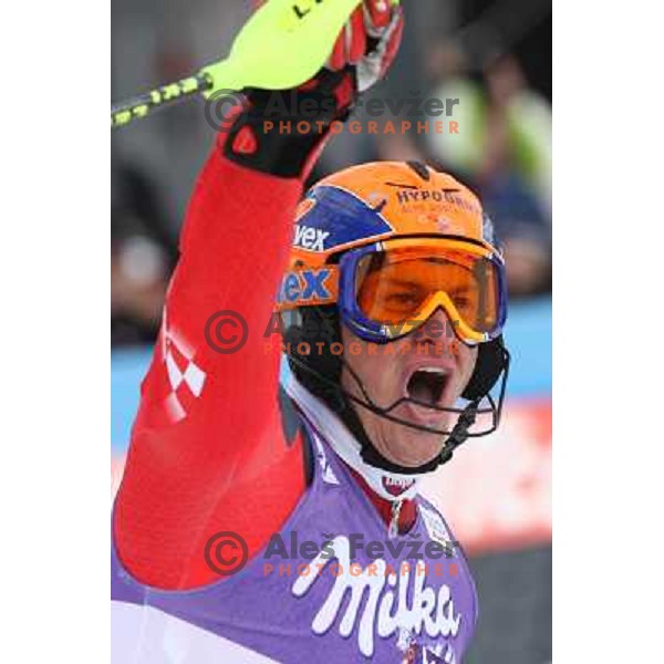 Ivica Kostelic (CRO), second-placed at Audi FIS Alpine Ski World Cup Slalom in Kranjska gora, Slovenia on March 9, 2008