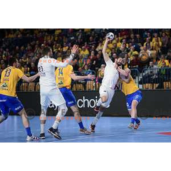 Nikola Karabatic in action during Velux EHF Champions League handball match between Celje Pivovarna Lasko and Paris Saint-Germain in Zlatorog Hall, Celje, Slovenia on February 9, 2020