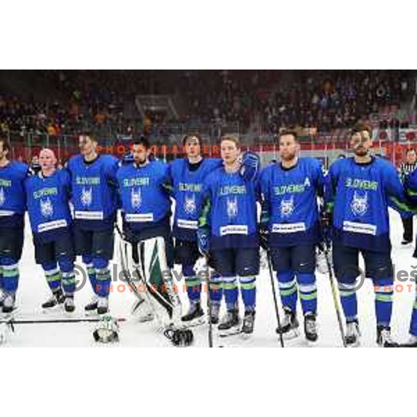 in action during ice-hockey match between Slovenia and Japan at Olympic Ice-Hockey Pre-Qualification tournament in Jesenice, Slovenia on February 9, 2020