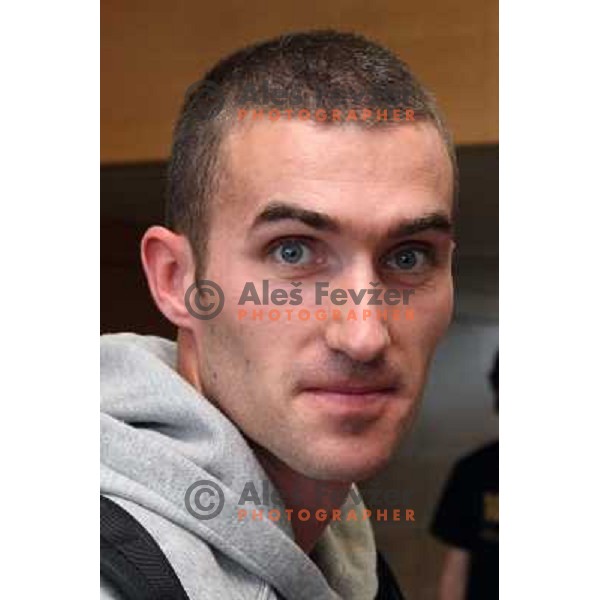 Damjan Zlatnar after he lands back home at Joze Pucnik Airport in Ljubljana 10.3.2008. Photo by Ales Fevzer 