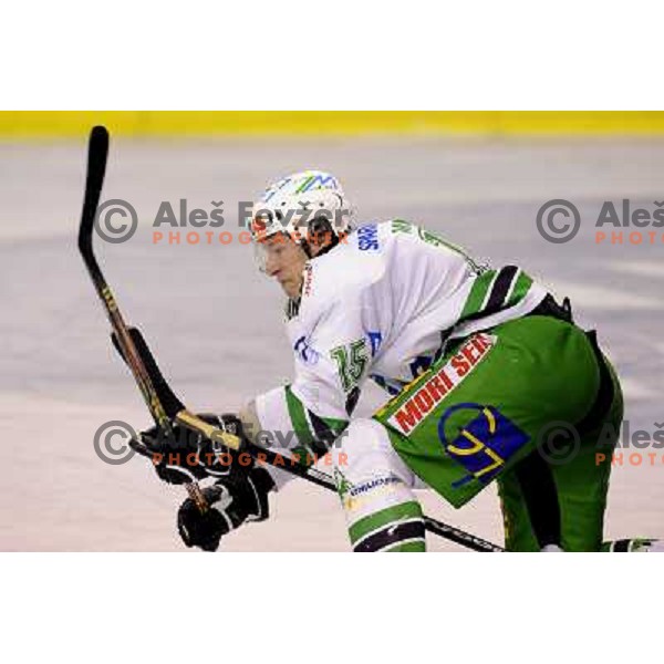 Egon Muric at sixth ice-hockey game of semi-final of EBEL league between ZM Olimpija- Black Wings Linz in Hala Tivoli, Ljubljana 9.3.2008. ZM Olimpija won the game 2:0 and series 4:2 and advanced to final. Photo by Ales Fevzer 