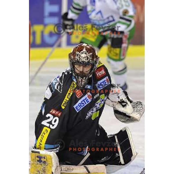 Jurgen Penker at sixth ice-hockey game of semi-final of EBEL league between ZM Olimpija- Black Wings Linz in Hala Tivoli, Ljubljana 9.3.2008. ZM Olimpija won the game 2:0 and series 4:2 and advanced to final. Photo by Ales Fevzer 