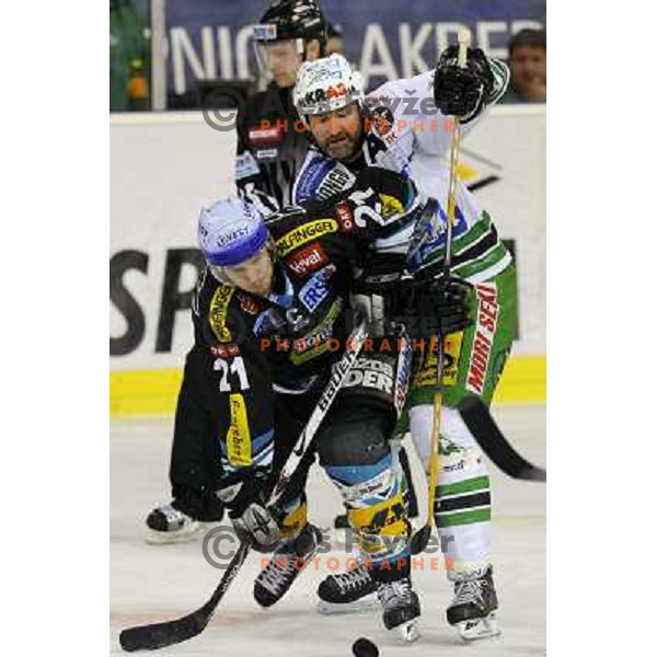 Nik Zupancic at sixth ice-hockey game of semi-final of EBEL league between ZM Olimpija- Black Wings Linz in Hala Tivoli, Ljubljana 9.3.2008. ZM Olimpija won the game 2:0 and series 4:2 and advanced to final. Photo by Ales Fevzer 
