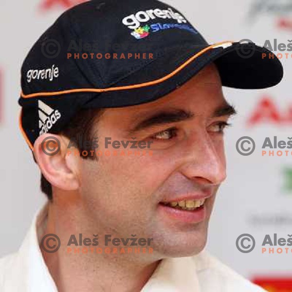 Franci Petek of Slovenia Nordic Ski team at press conference before World Cup Ski jumping finals in Planica ,Joze Pucnik Airport in Ljubljana 11.3.2008. Photo by Ales Fevzer 