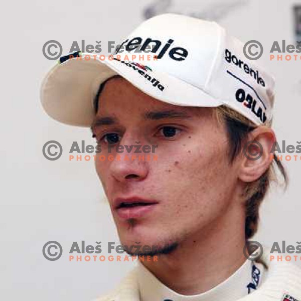 Robi Kranjec,member of Slovenia Nordic Ski team at press conference before World Cup Ski jumping finals in Planica ,Joze Pucnik Airport in Ljubljana 11.3.2008. Photo by Ales Fevzer 