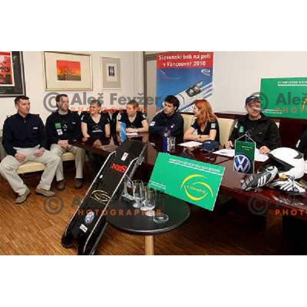 members of Slovenia Bob and Skeleton team at press conference in Hala Tivoli, Ljubljana 11.3.2008. Photo by Ales Fevzer 