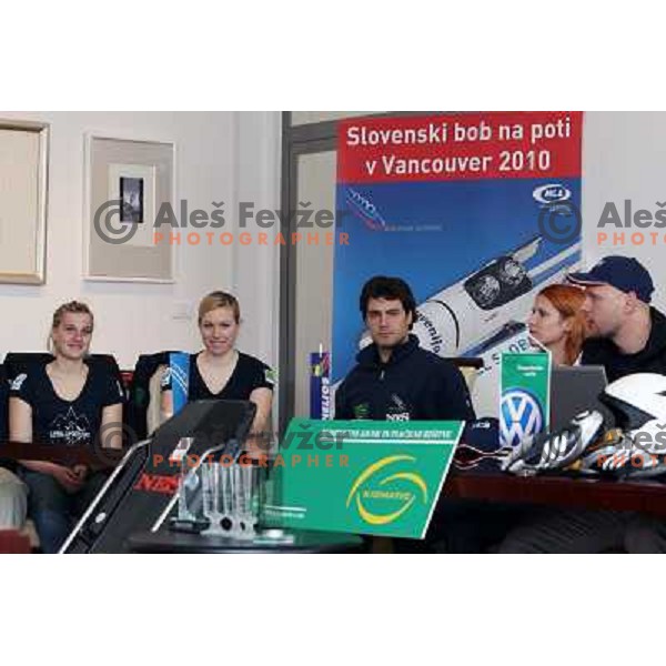 members of Slovenia Bob and Skeleton team at press conference in Hala Tivoli, Ljubljana 11.3.2008. Photo by Ales Fevzer 