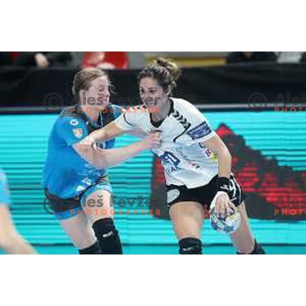 Harma Van Kreij in action during EHF Women\'s Champions League handball match between Krim Mercator and Valcea in Kodeljevo Hall, Ljubljana, Slovenia on February 22, 2020