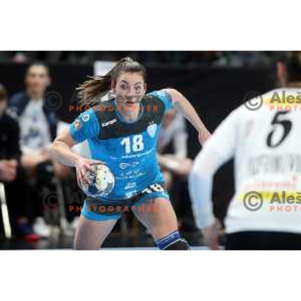 Nina Zulic in action during EHF Women\'s Champions League handball match between Krim Mercator and Valcea in Kodeljevo Hall, Ljubljana, Slovenia on February 22, 2020
