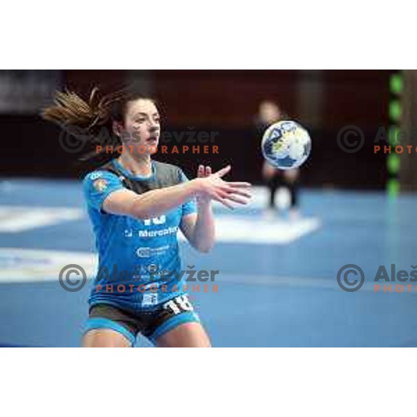 Nina Zulic in action during EHF Women\'s Champions League handball match between Krim Mercator and Valcea in Kodeljevo Hall, Ljubljana, Slovenia on February 22, 2020