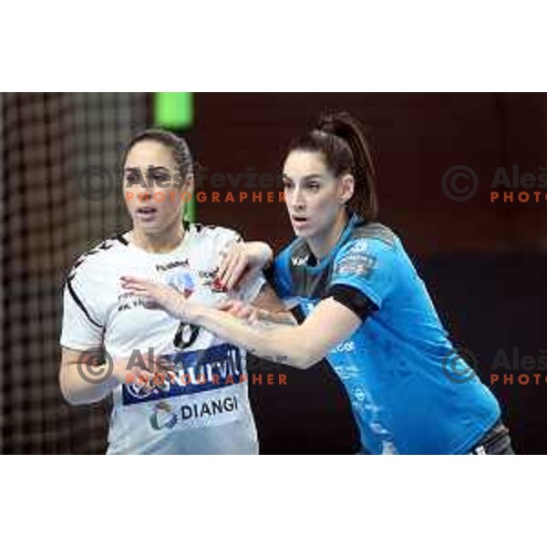 Alja Varagic in action during EHF Women\'s Champions League handball match between Krim Mercator and Valcea in Kodeljevo Hall, Ljubljana, Slovenia on February 22, 2020
