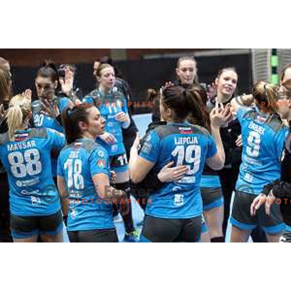 Alja Varagic in action during EHF Women\'s Champions League handball match between Krim Mercator and Valcea in Kodeljevo Hall, Ljubljana, Slovenia on February 22, 2020