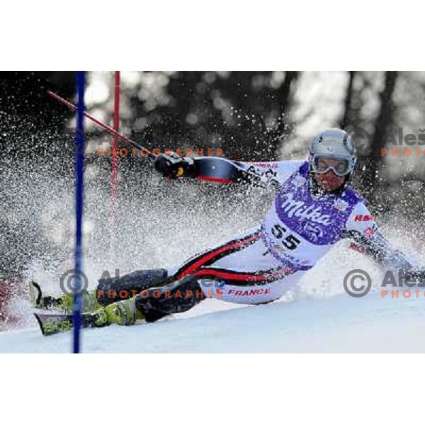 Alexandre Anselmet (FRA) in first run of Audi FIS Alpine Ski World Cup Slalom in Kranjska gora, Slovenia on 9th of March 2008. Photo by Ales Fevzer 