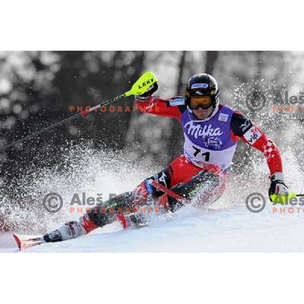 Natko Zrncic-Dim (CRO) in first run of Audi FIS Alpine Ski World Cup Slalom in Kranjska gora, Slovenia on 9th of March 2008. Photo by Ales Fevzer 