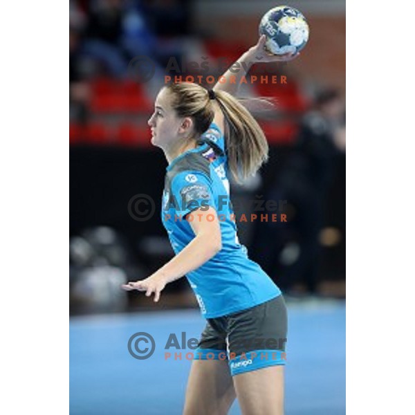 Nina Zabjek in action during EHF Women\'s Champions League handball match between Krim Mercator and Valcea in Kodeljevo Hall, Ljubljana, Slovenia on February 22, 2020