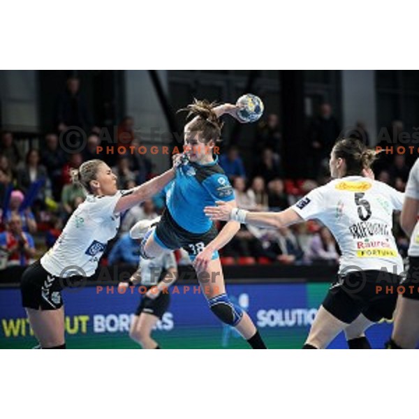 Nina Zulic in action during EHF Women\'s Champions League handball match between Krim Mercator and Valcea in Kodeljevo Hall, Ljubljana, Slovenia on February 22, 2020