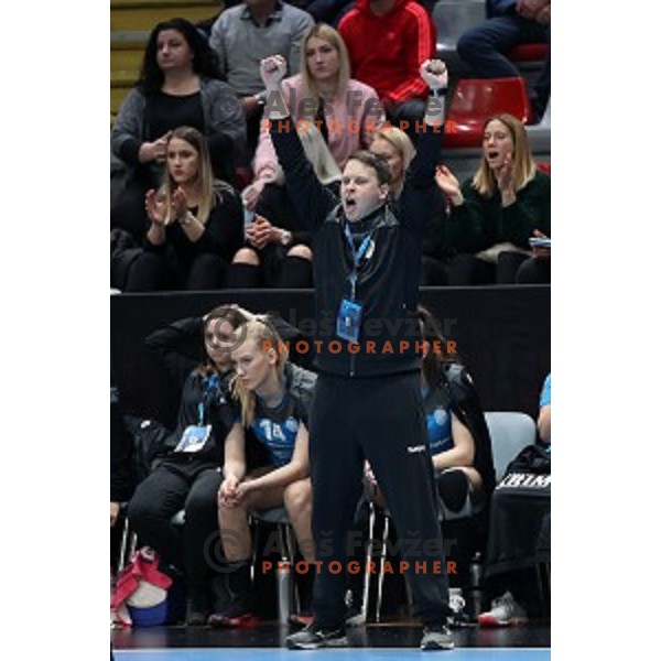 Uros Bregar in action during EHF Women\'s Champions League handball match between Krim Mercator and Valcea in Kodeljevo Hall, Ljubljana, Slovenia on February 22, 2020