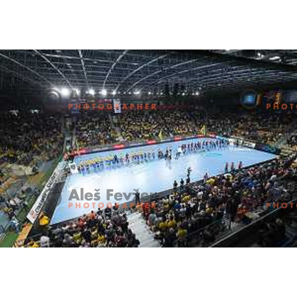 in action during Velux EHF Champions League handball match between Celje Pivovarna Lasko and Barcelona in Zlatorog Arena, Celje, Slovenia on February 23, 2020