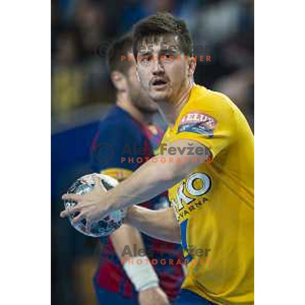 David Razgor in action during Velux EHF Champions League handball match between Celje Pivovarna Lasko and Barcelona in Zlatorog Arena, Celje, Slovenia on February 23, 2020