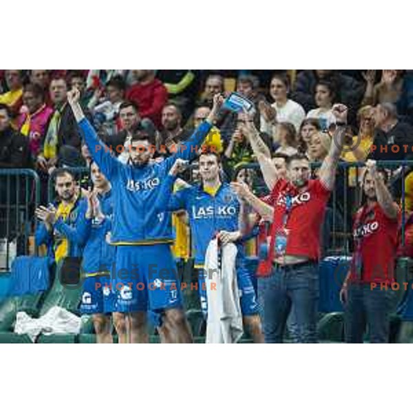 in action during Velux EHF Champions League handball match between Celje Pivovarna Lasko and Barcelona in Zlatorog Arena, Celje, Slovenia on February 23, 2020