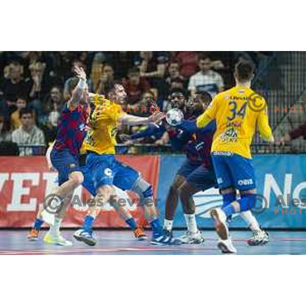 in action during Velux EHF Champions League handball match between Celje Pivovarna Lasko and Barcelona in Zlatorog Arena, Celje, Slovenia on February 23, 2020
