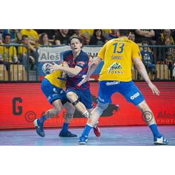 Jure Dolenec in action during Velux EHF Champions League handball match between Celje Pivovarna Lasko and Barcelona in Zlatorog Arena, Celje, Slovenia on February 23, 2020