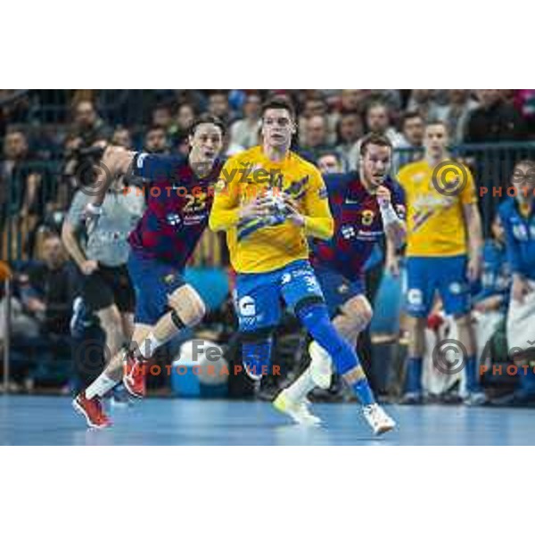 in action during Velux EHF Champions League handball match between Celje Pivovarna Lasko and Barcelona in Zlatorog Arena, Celje, Slovenia on February 23, 2020