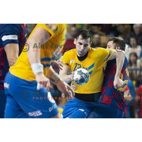 Josip Sarac in action during Velux EHF Champions League handball match between Celje Pivovarna Lasko and Barcelona in Zlatorog Arena, Celje, Slovenia on February 23, 2020