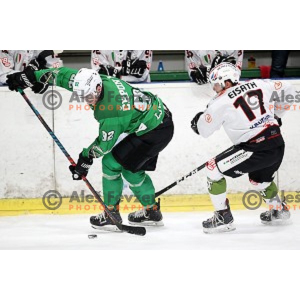 Kristjan Cepon of SZ Olimpija in action during Alps League ice-hockey match between SZ Olimpija and Rittner Buam in Tivoli Hall, Ljubljana, Slovenia on February 25, 2020