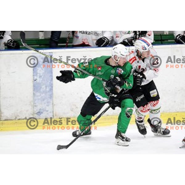 Anej Kujavec of SZ Olimpija in action during Alps League ice-hockey match between SZ Olimpija and Rittner Buam in Tivoli Hall, Ljubljana, Slovenia on February 25, 2020