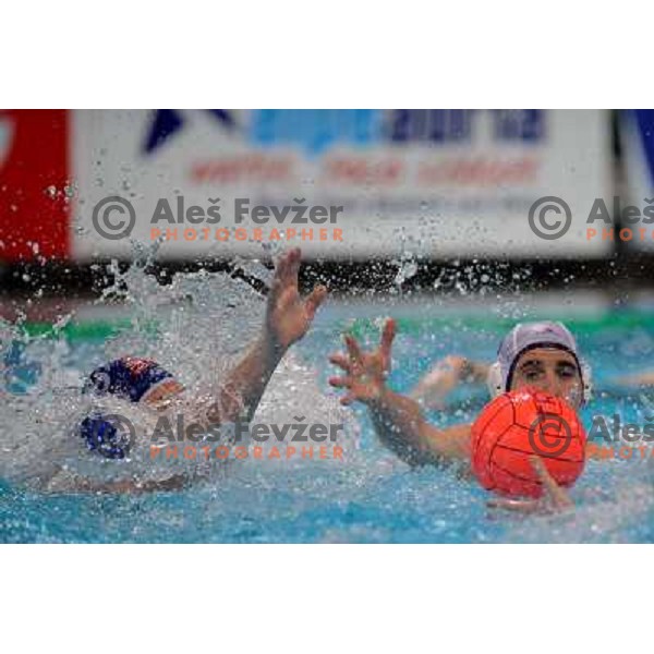 Action at match Triglav (SLO)- UTE (Hungary) in semi-final of Alpe Adria water polo league tournament in Kranj 9.3.2008. UTE won the match 10:6 and advanced to final. Photo by Ales Fevzer 