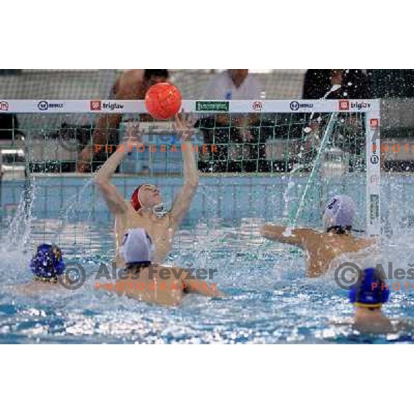 Goalkeeper Smolic at match Triglav (SLO)- ASV Wien (Austria) for third place in Alpe Adria water polo league tournament in Kranj 9.3.2008. Triglav won 24:10. Photo by Ales Fevzer 