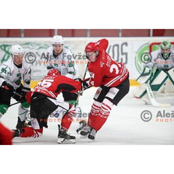 Jaka Sturm in action during Alps league ice-hockey match between Acroni Jesenice and SZ Olimpija in Podmezakla Hall, Jesenice, Slovenia on March 2, 2020