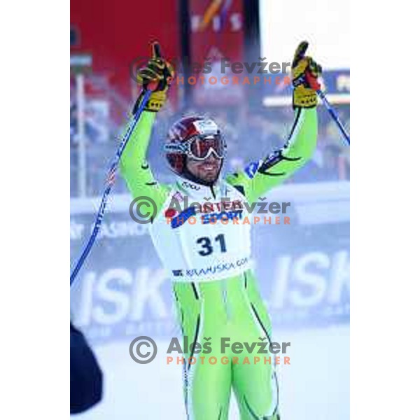 Uros Pavlovcic, third placed at FIS Alpine World Cup Giant Slalom for Vitranc Cup in Kranjska gora, Slovenia on December 20 , 2001