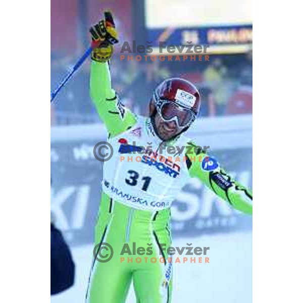 Uros Pavlovcic, third placed at FIS Alpine World Cup Giant Slalom for Vitranc Cup in Kranjska gora, Slovenia on December 20 , 2001